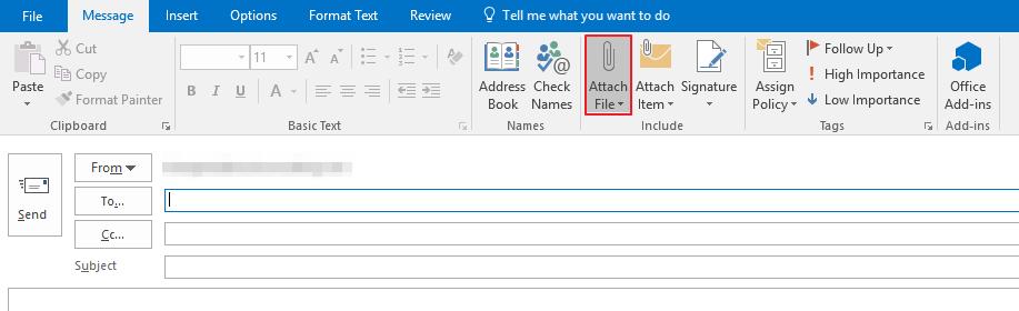 Attaching Files in Outlook