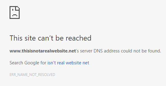 Chrome Website DNS Error
