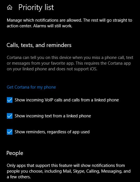Windows 10 Priority List