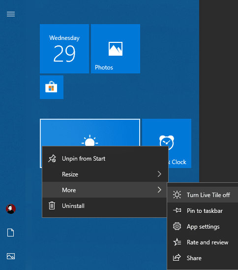 Windows 10 Live Tiles