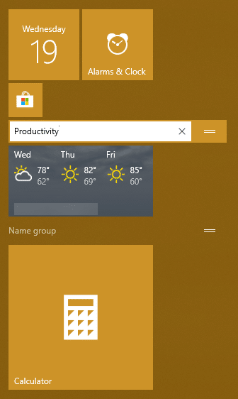 Windows 10 Start Menu Groups