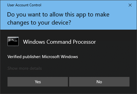UAC Prompt Window