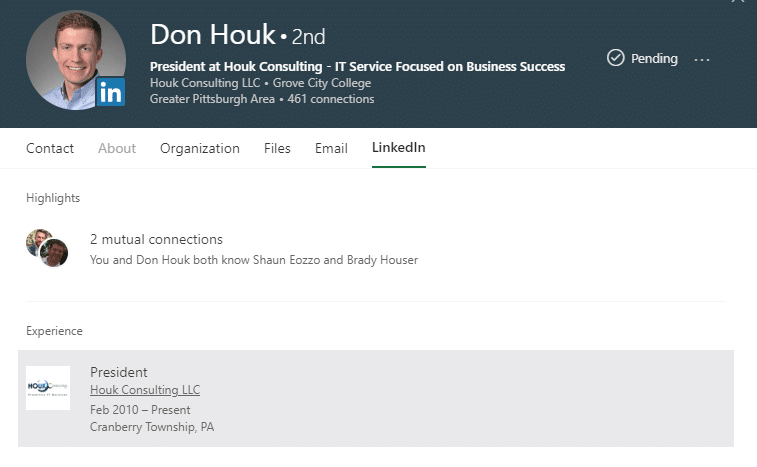 Don LinkedIn Outlook Integration