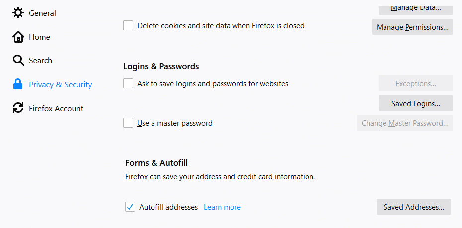 Firefox Saved Logins