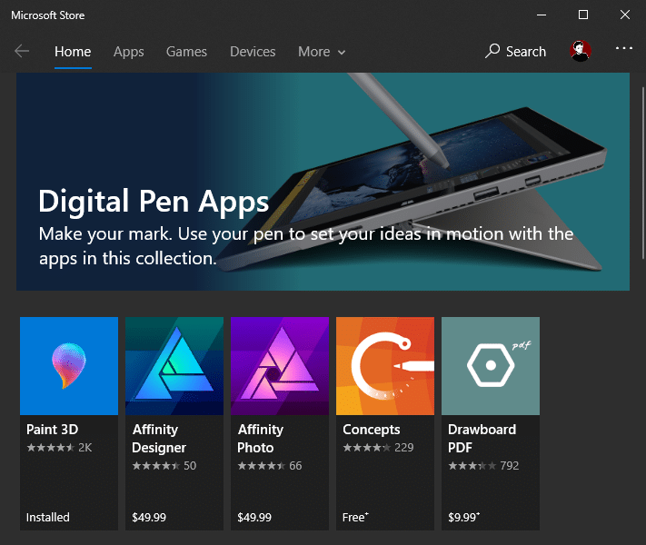Microsoft Store Pen Apps