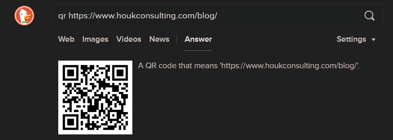 DuckDuckGo QR Code Generate