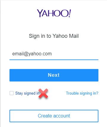 Yahoo Mail Stay Signed In