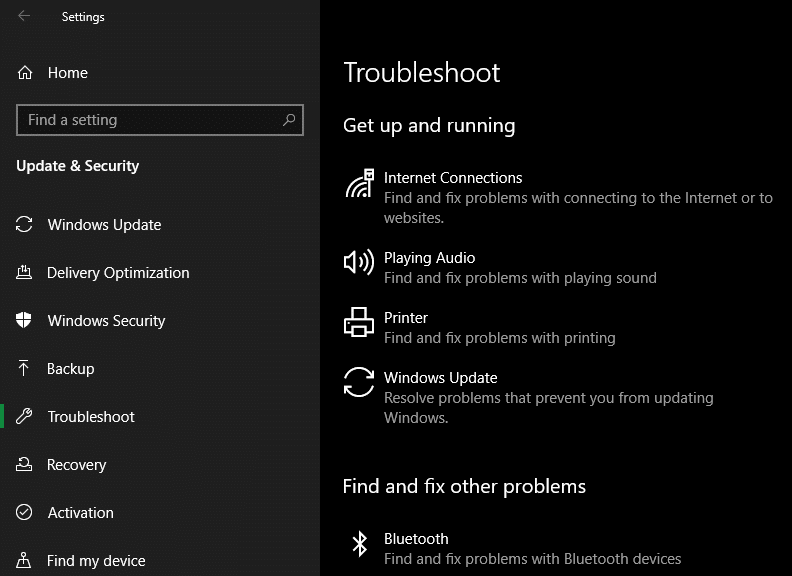 Windows 10 Troubleshooting