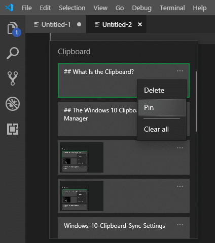 Windows 10 Clipboard Paste