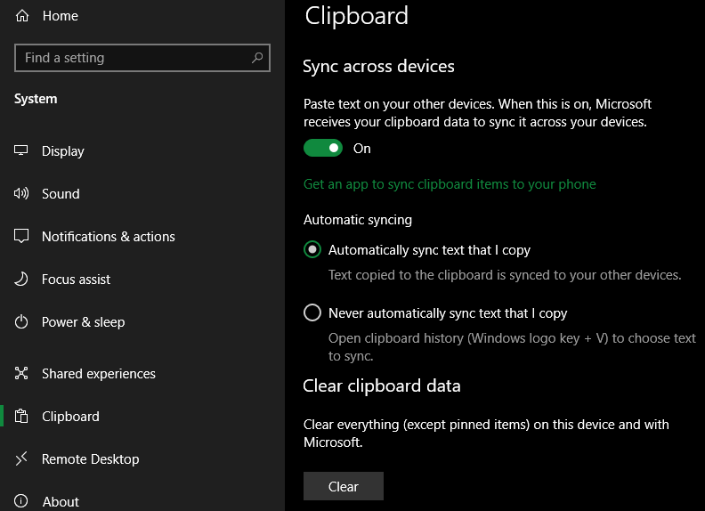 Windows-10-Clipboard-Sync-Settings