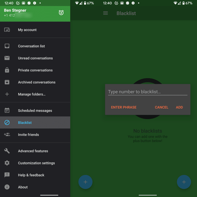 Android SMS Block