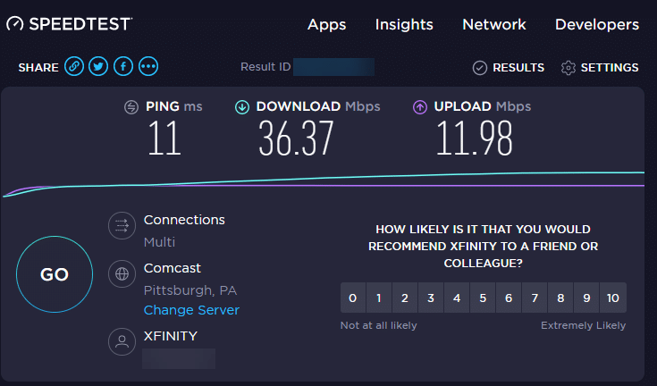 Speedtest-Results