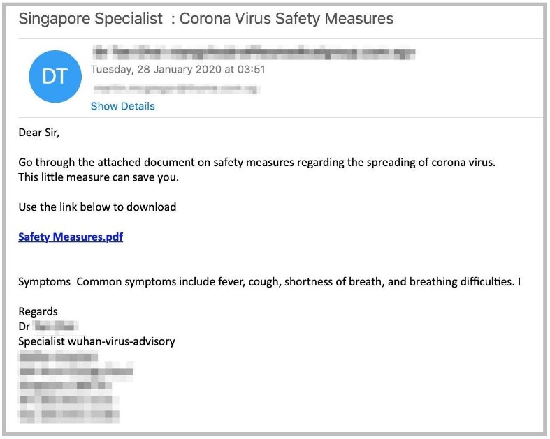Coronavirus Fake Email