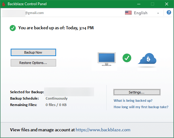 Backblaze Interface