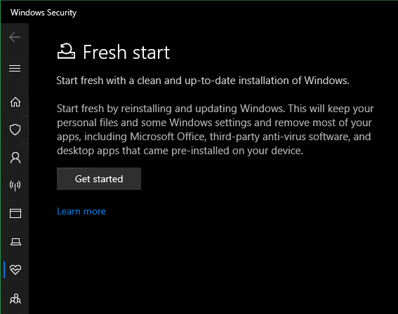 Fresh-Start-Windows-Options