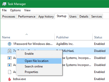 Task Manager Open File Location