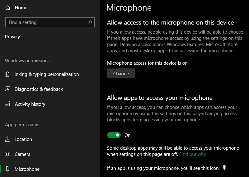 Windows-10-Microphone-Access