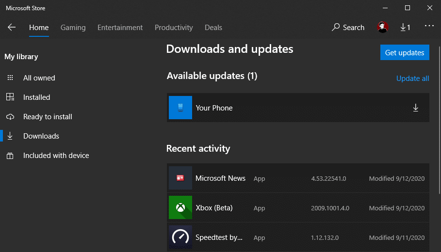 Microsoft Store Install Updates