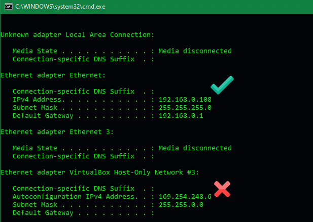 IPconfig-Results