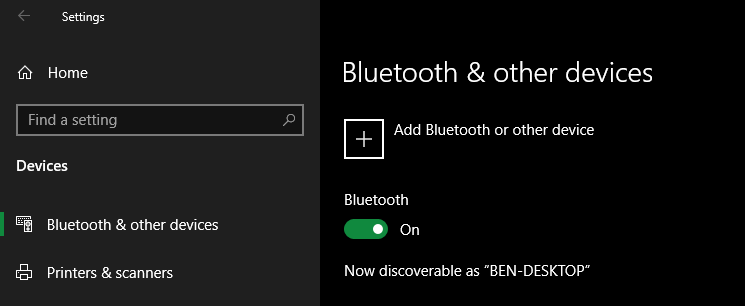 Bluetooth Windows 10