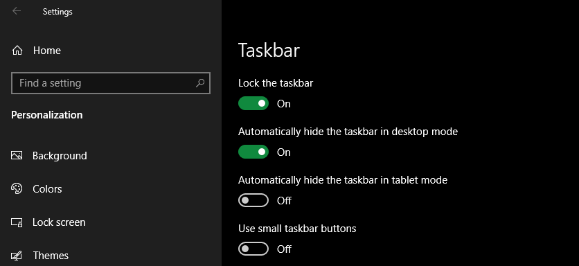 Windows 10 Auto Hide Taskbar