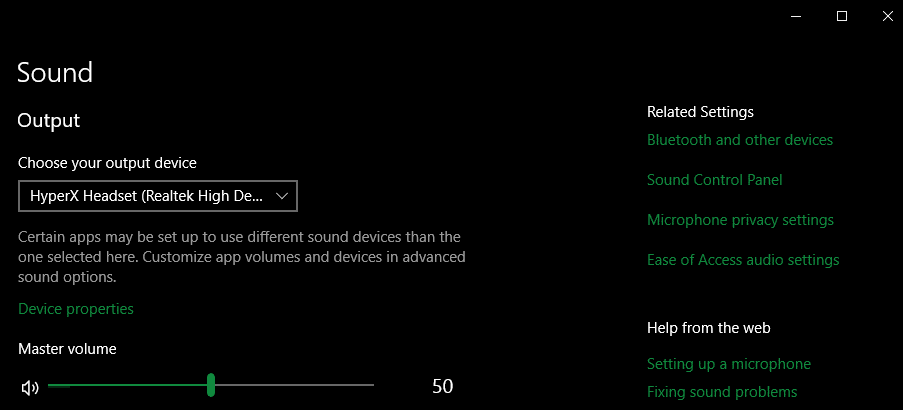 Windows Open Sound Control Panel