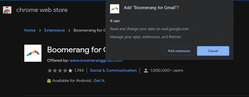 Boomerang Gmail Extension