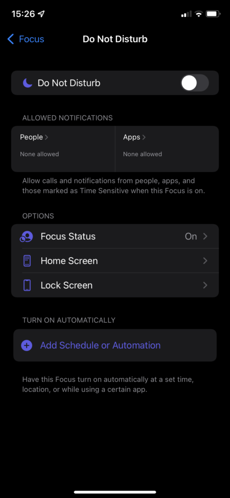 DND iPhone