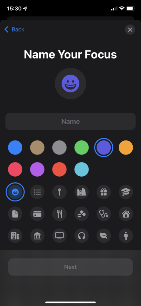 iOS custom focus