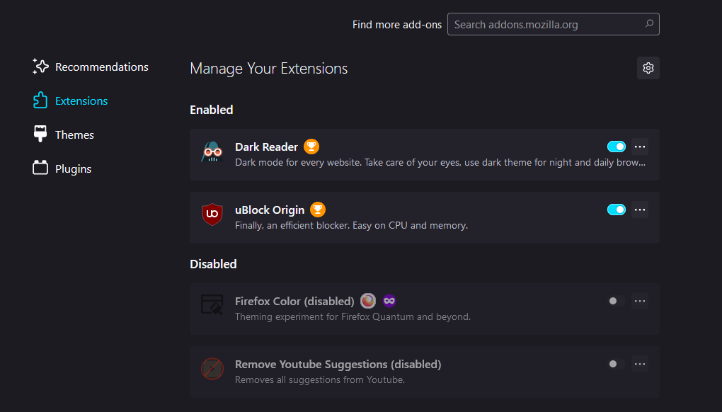 Firefox-Manage-Extensions