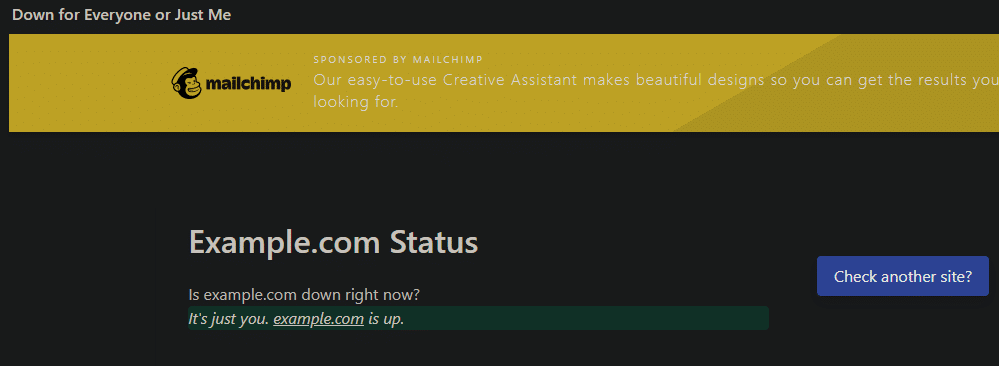 IsUpMe-Downed-Site-Checker