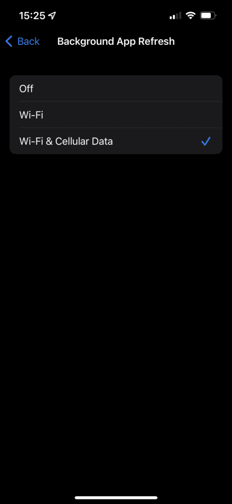Background App Refresh Modes