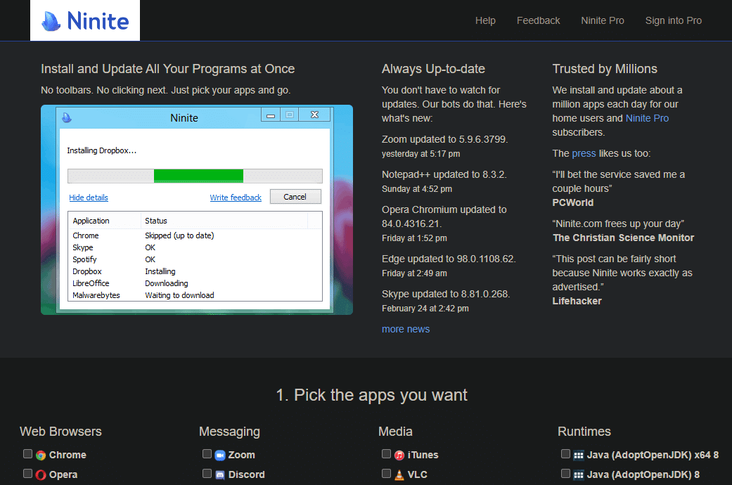 Download on Ninite