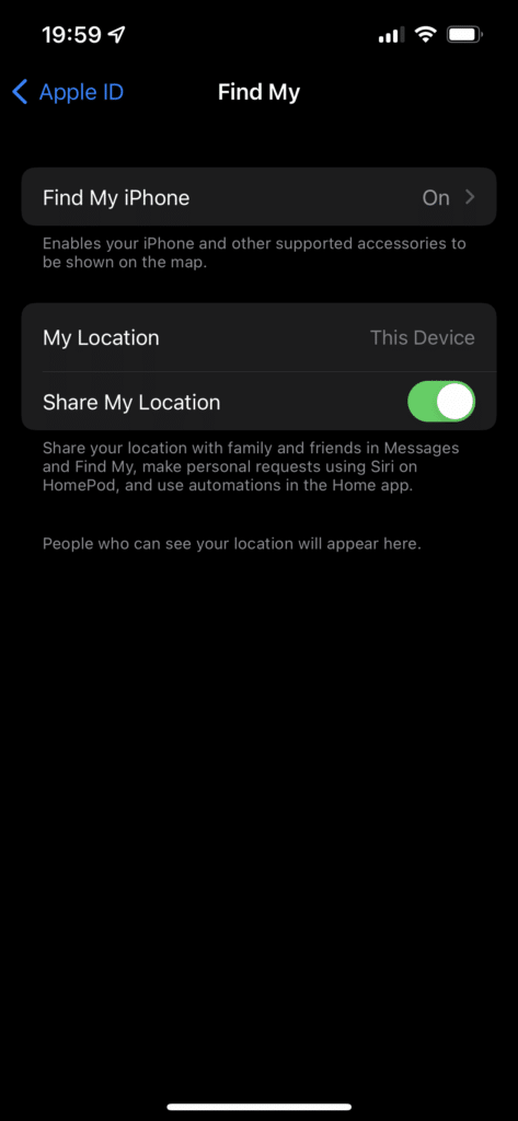 iPhone Enable Find My iPhone