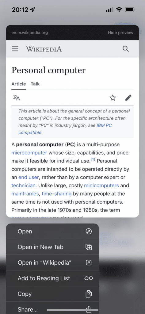 Safari Web Preview