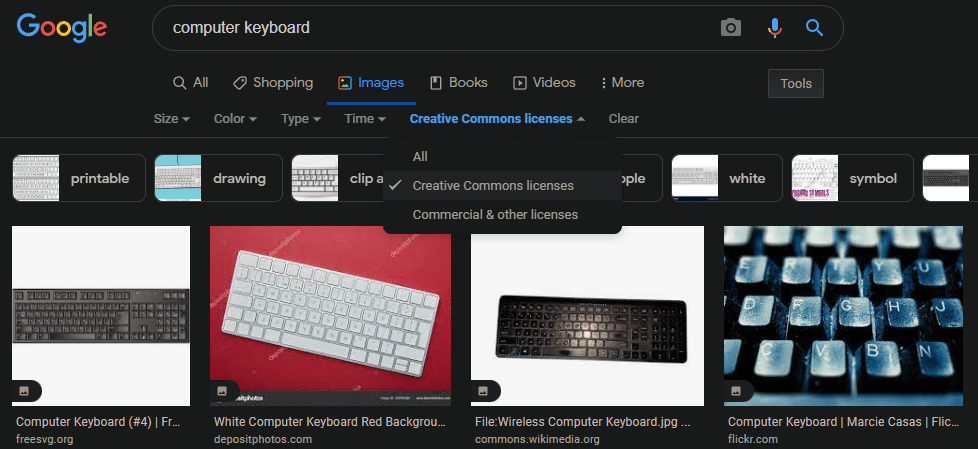 CC Search on Google
