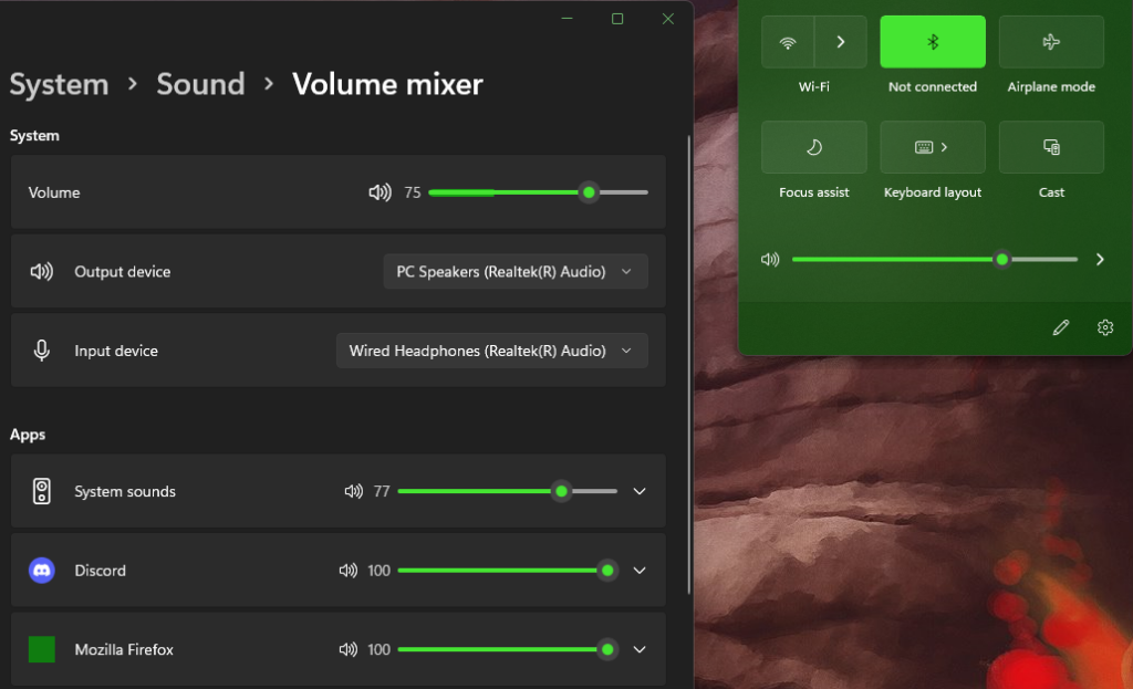 Windows Adjust Volume Sliders