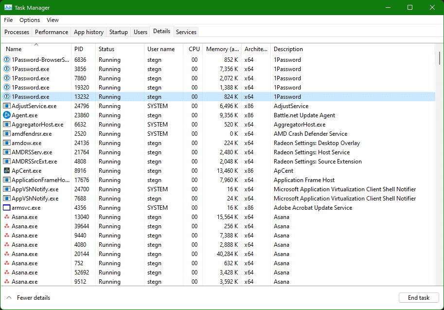 Task Manager Details Tab