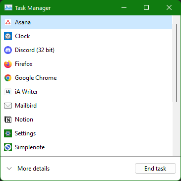 Task Manager Simple View