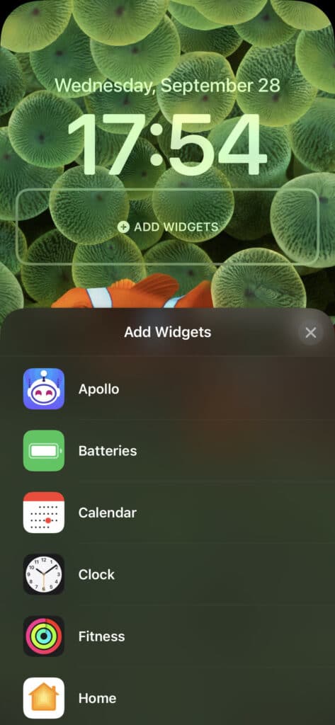 iPhone Lock Screen Widget
