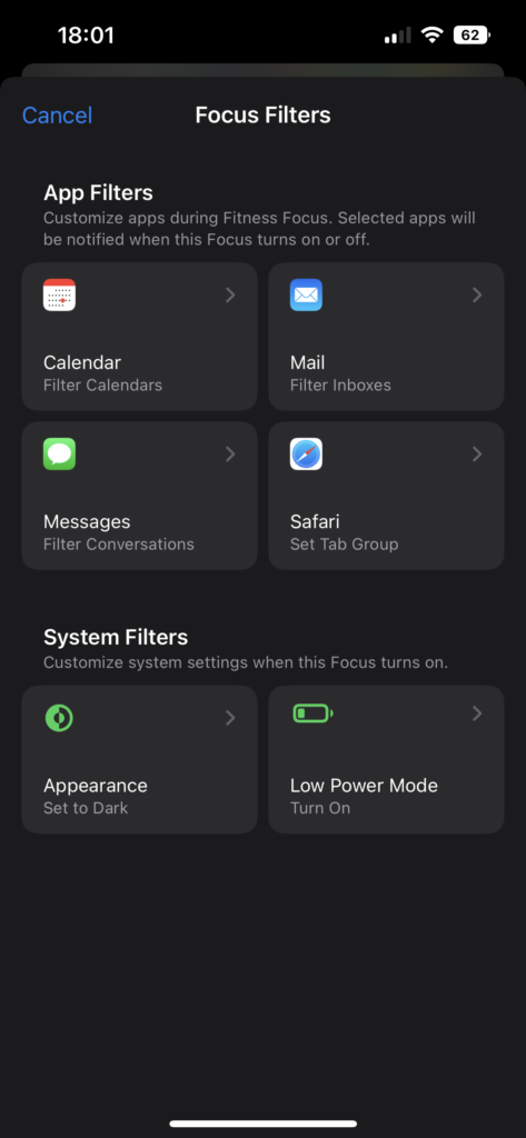 iPhone Focus Filters
