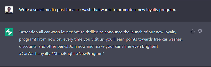 ChatGPT Car Wash Loyalty
