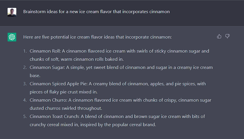 ChatGPT Ice Cream Ideas