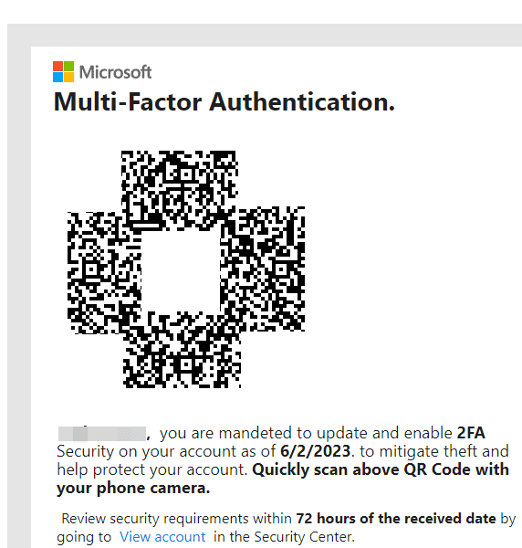 QR Code Attack Example