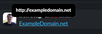 Example Domain highlighting in Slack