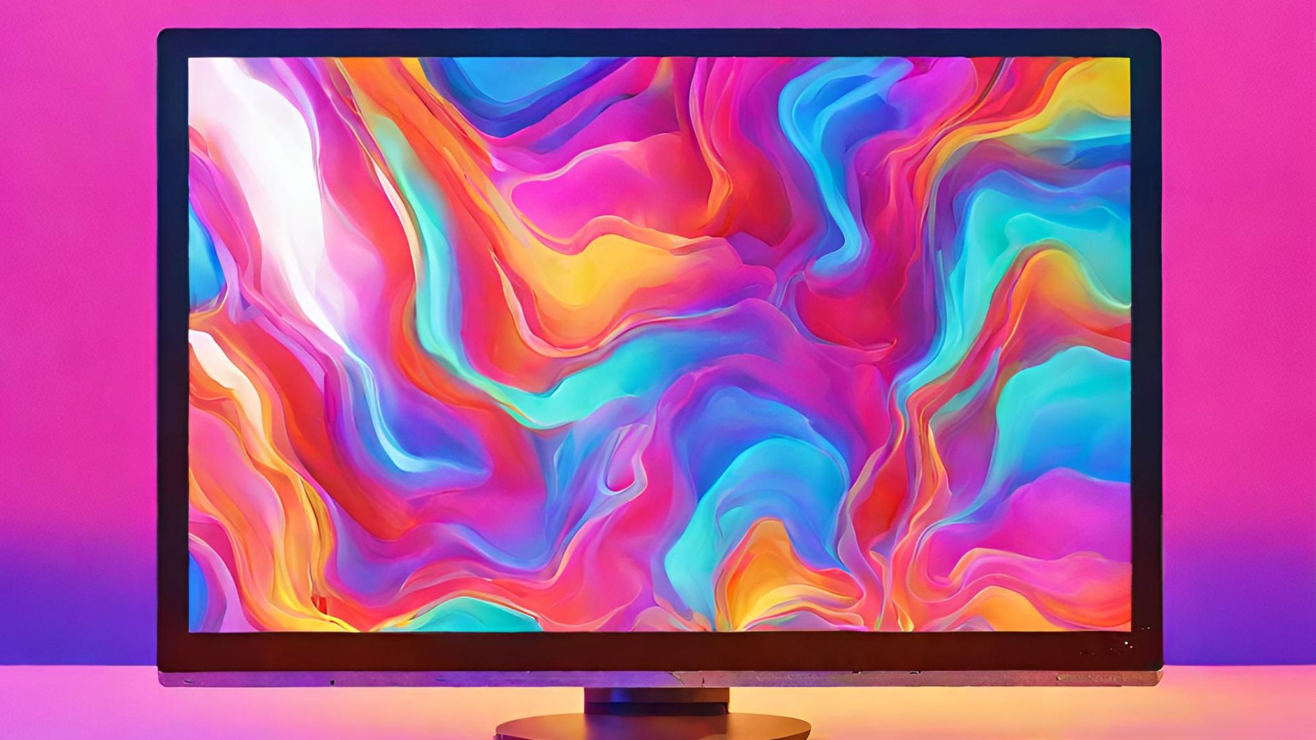 Bright colorful PC screen
